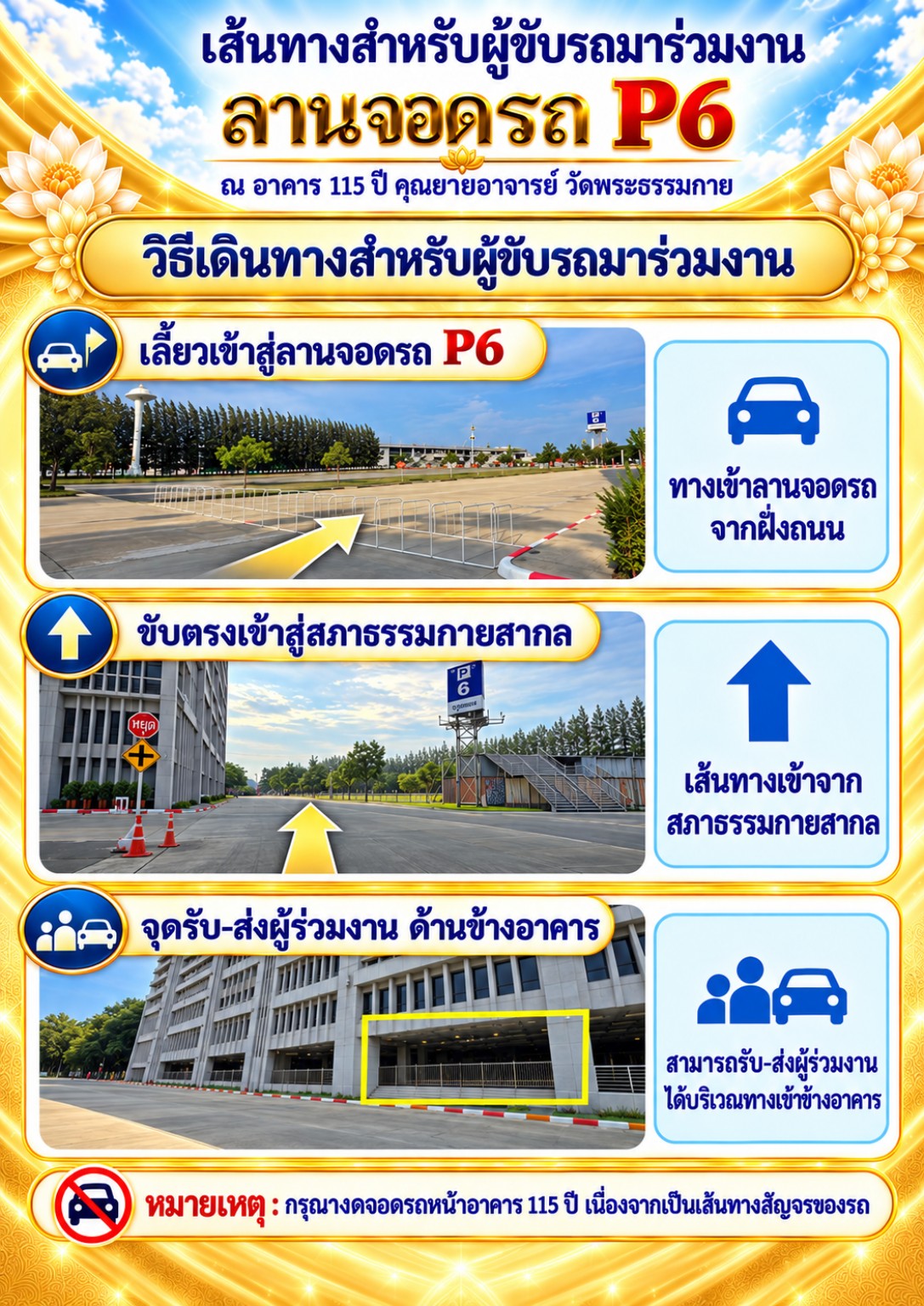 เส้นทางรถและลานจอดรถ P6